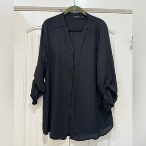 EUC Women’s Apt.9 Roll-Tab Chiffon Tunic Top